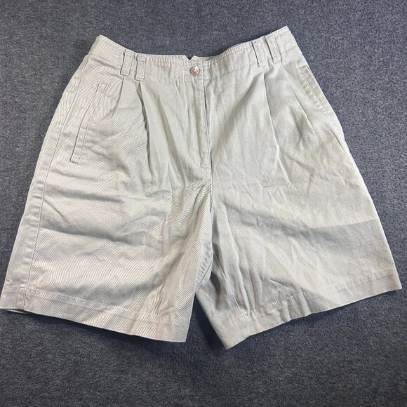 VIntage 90's Liz Claiborne Shorts Womens 6 Khaki High Rise Pleated Preppy - Picture 1 of 11